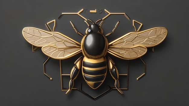 Un emblème frappant pour la crypto-monnaie Black Bee BitcoinStyle