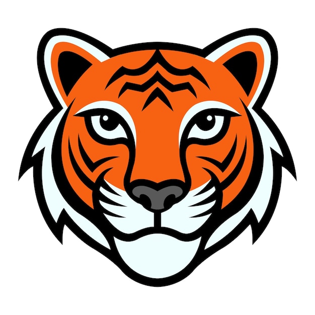 Emblème vectoriel de la tête de tigre à focalisation féroce