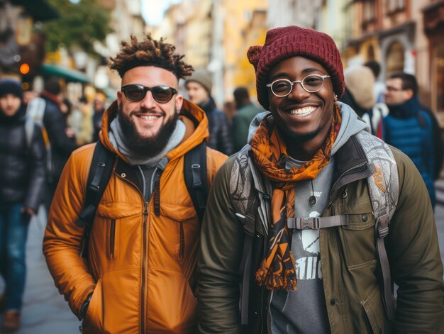 Photo embrasser la beauté de la vie une célébration de diverses personnes heureuses