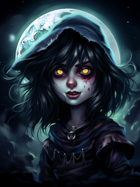 Emo Girl sur la lune Photo illustration d'Emo