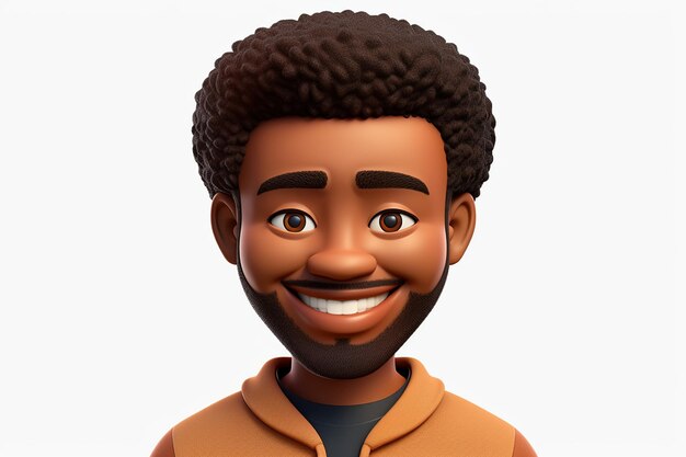 Photo emoji 3d heureux homme afro-américain