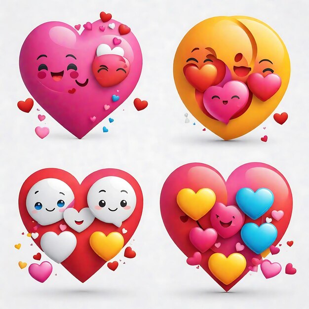 Photo un emoji d'amour aux mille couleurs avec une touche romantique et colorée