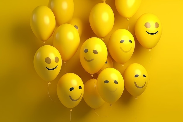 Les emoji d'anniversaire font face à des ballons IA générative