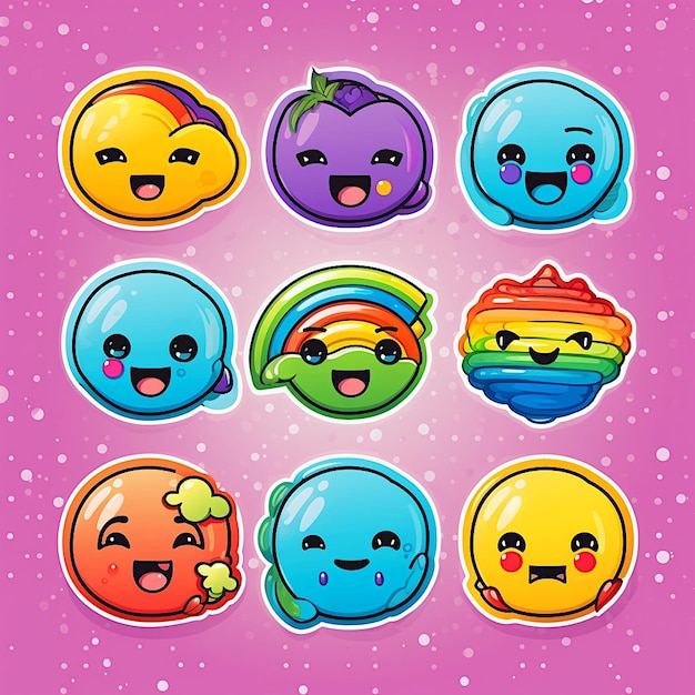 Emoji arc-en-ciel souriant Sticker