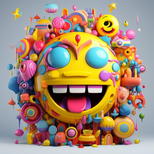 Un emoji coloré en 3D