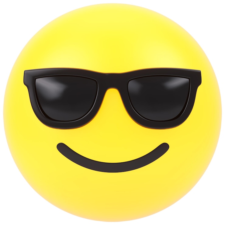 Photo un emoji cool avec des lunettes de soleil