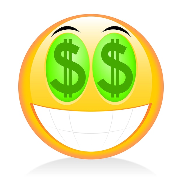 Emoji émoticône signe dollar