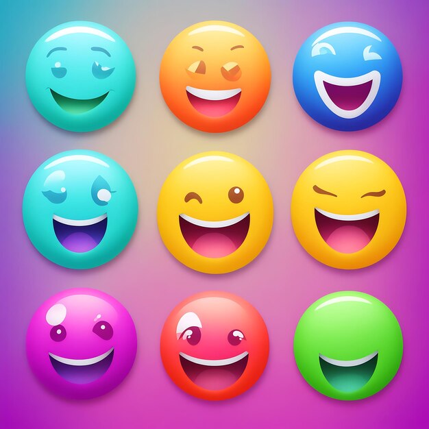 Emoji extravagante débordant de couleurs vives