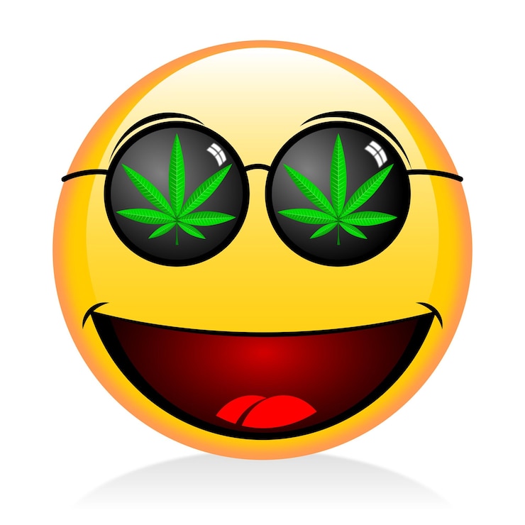Photo emoji fumant de l'herbe