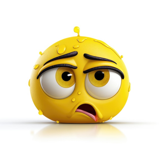 un emoji jaune fatigué