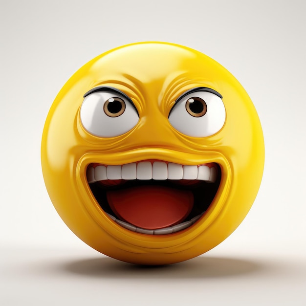 un emoji jaune avec une grimace