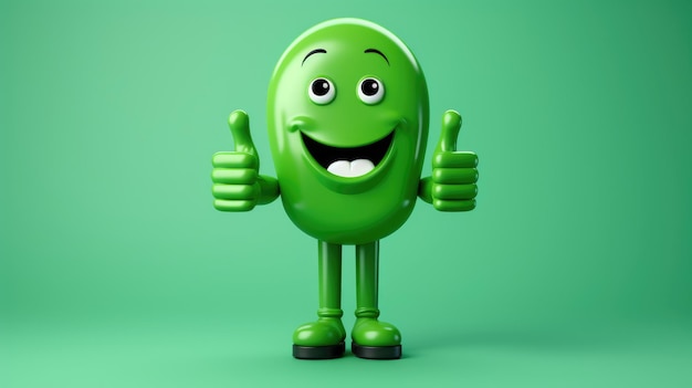 Un emoji pouce levé avec un fond vert vif