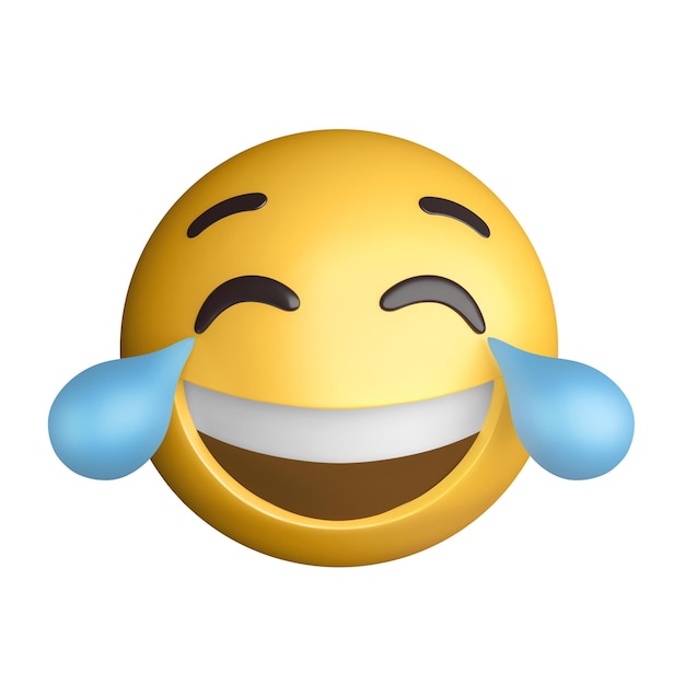 Emoji riant illustration 3D isolée sur un fond blanc