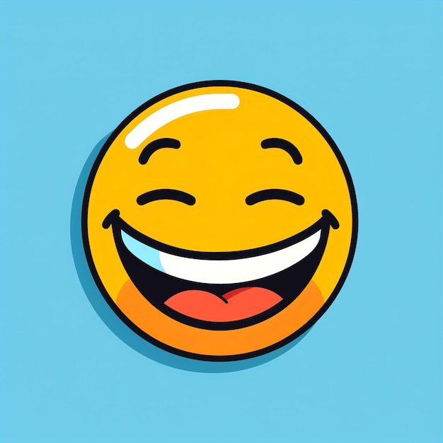 Un emoji à rire en 2D