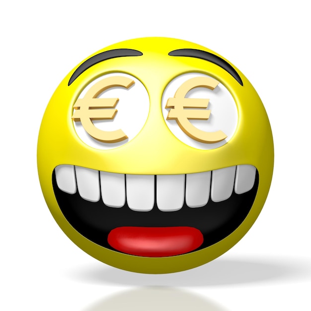 Emoji avec signe euro dans les yeux