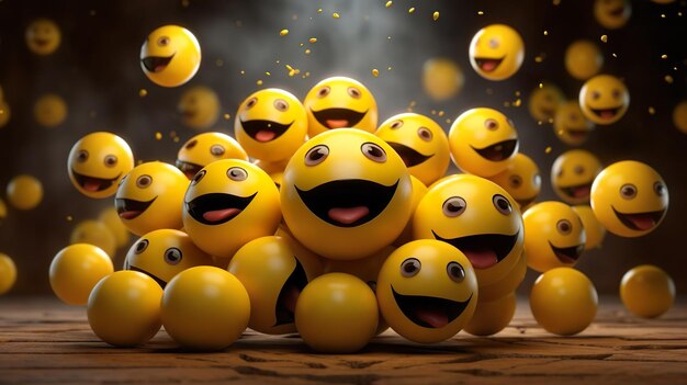 Emoji smileys 3D Full HD 8k UHD