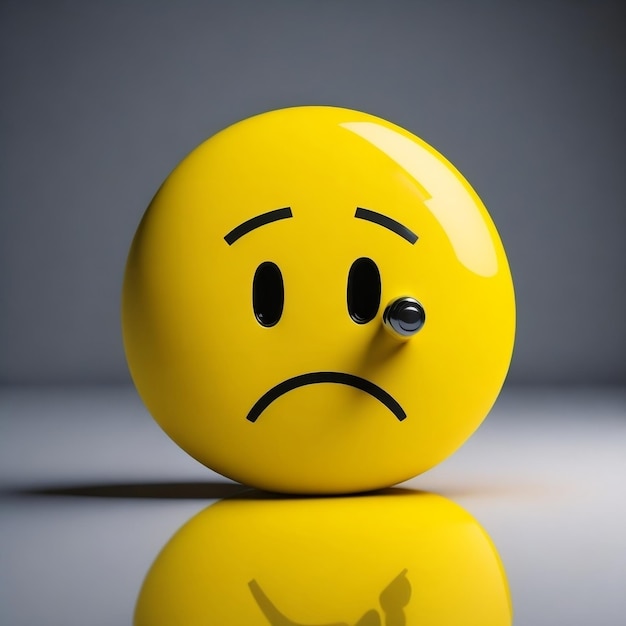 Un emoji triste jaune