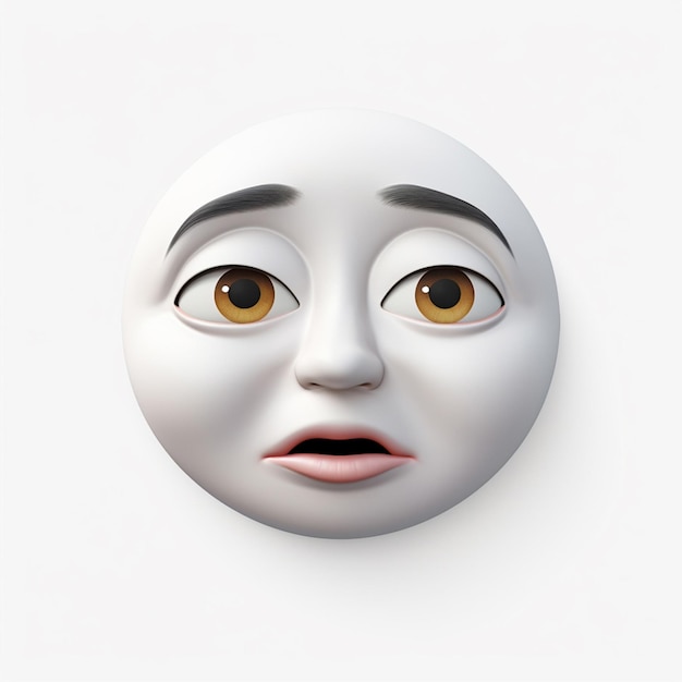 Emoji de visage soulagé sur fond blanc de haute qualité 4k hd