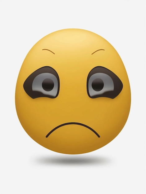 Un emoji avec un visage triste sur un fond blanc