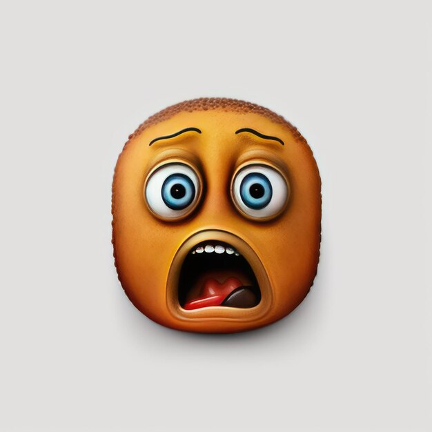Photo emoticon expressif face emojis drôles avec la bouche ouverte montrant la langue