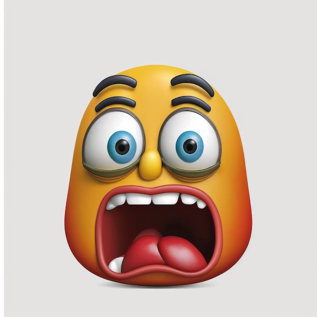 emoticon expressif face emojis drôles avec la bouche ouverte montrant la langue