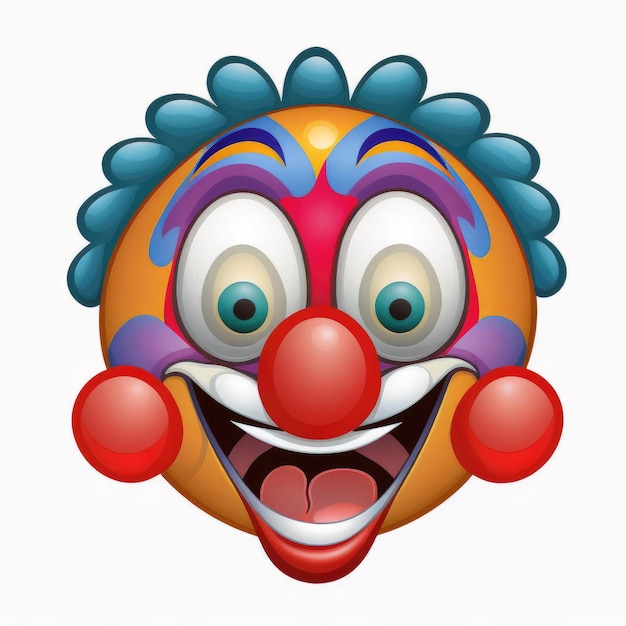 un emoticon expressif avec un visage de clown