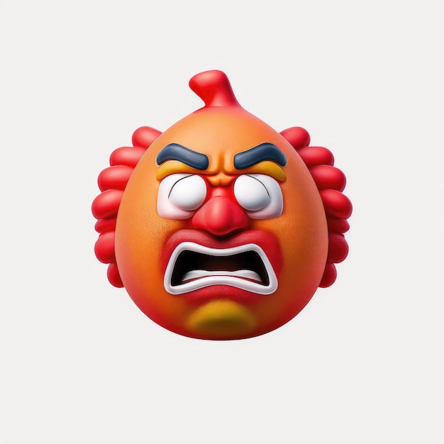 un emoticon expressif avec un visage de clown