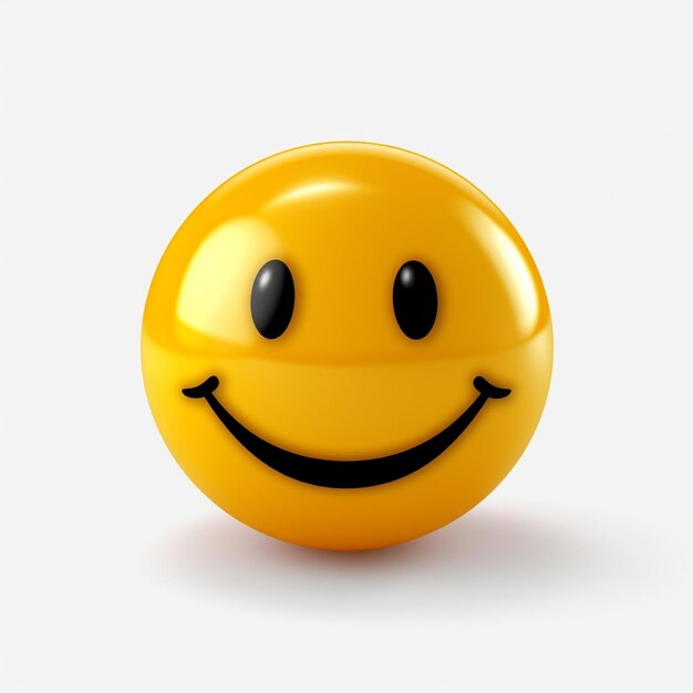 Photo un emoticon souriant isolé sur un fond blanc rendu en 3d