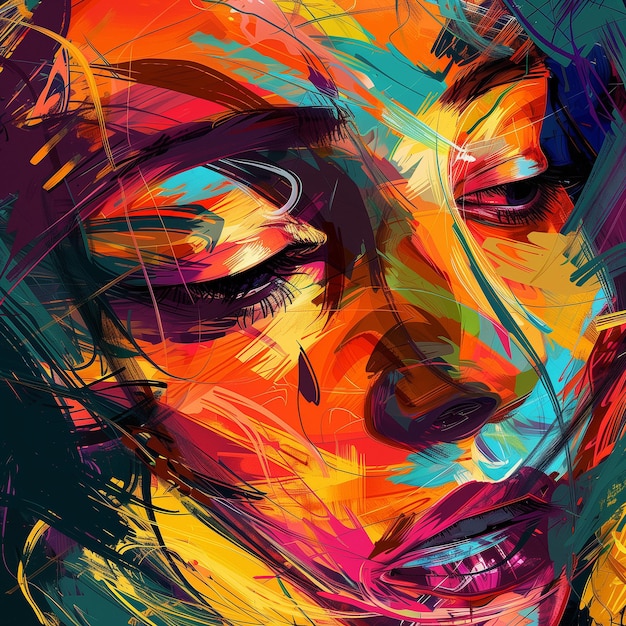 Les émotions fortes d'une femme le désespoir intense dans un fond abstrait