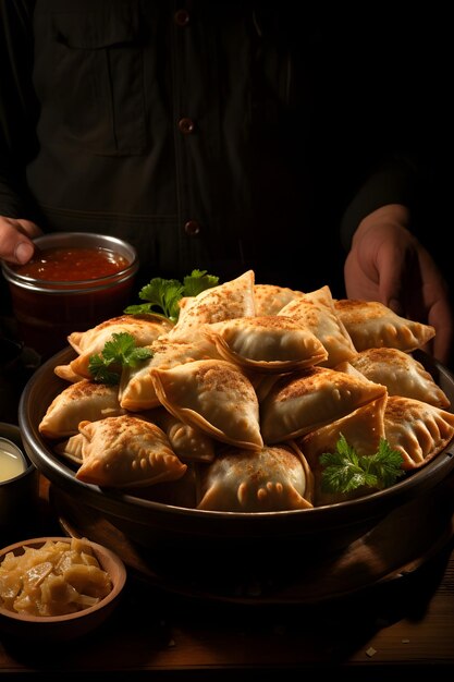 Empanadas traditionnelles avec de la viande et des légumes