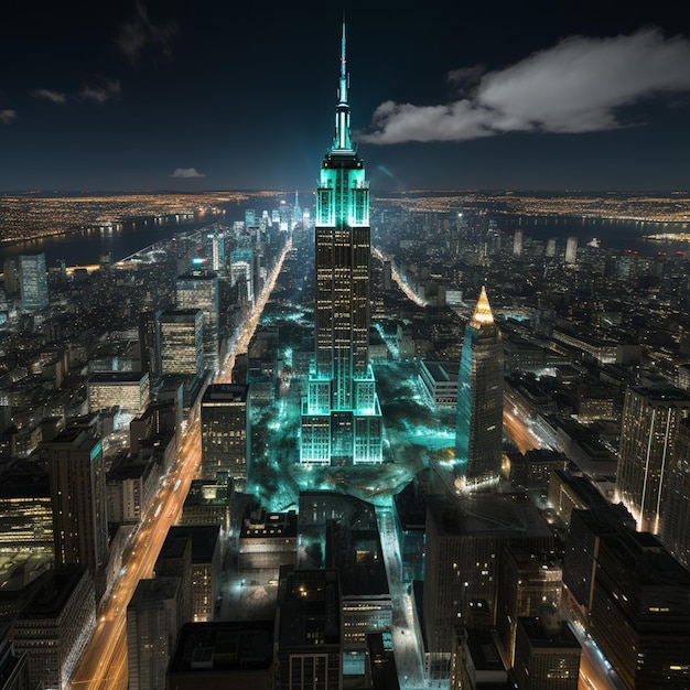 L'Empire State Building fictif illumine la célébration de la Saint-Patrick