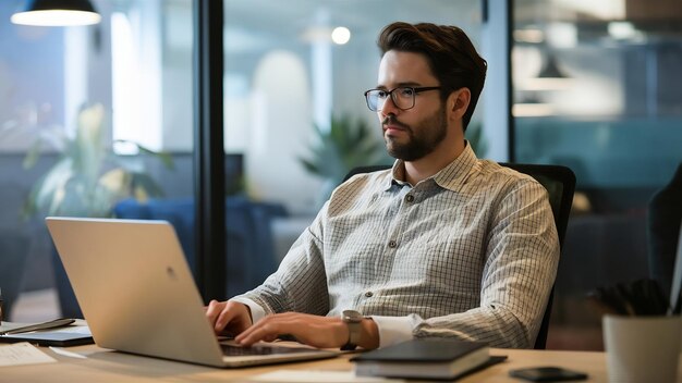 Un employé de bureau se repose.