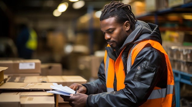 Un employé comptant les stocks