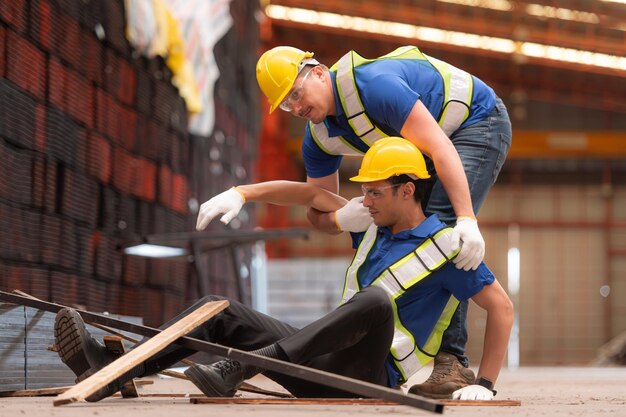 Un employé de l'entrepôt a été blessé dans un accident où un fer lui est tombé sur la jambe.