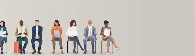 Photo les employés de bureau pendant la réunion les jeunes femmes et hommes sont assis à la table dans le bureau la salle de conférence illustration vectorielle