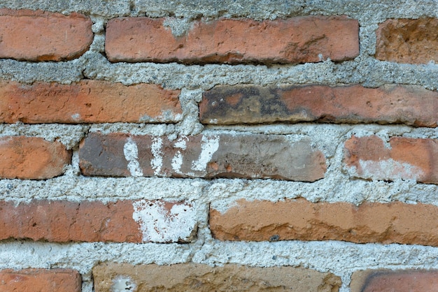 empreinte de main blanche sur le mur de brique rouge texture d'arrière-plan