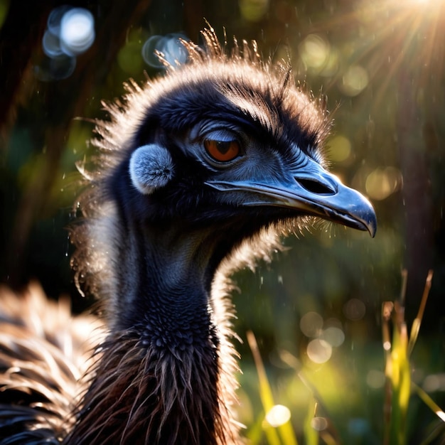 Photo emu animal sauvage vivant dans la nature partie de l'écosystème