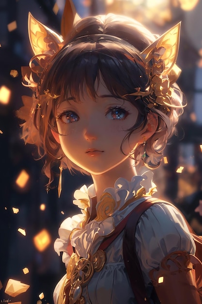 Enchantant manga de dessins animés en 2D Personnages aimables dans un royaume fantastique sombre Lekrots 8K chef-d'œuvre visuel cinématographique