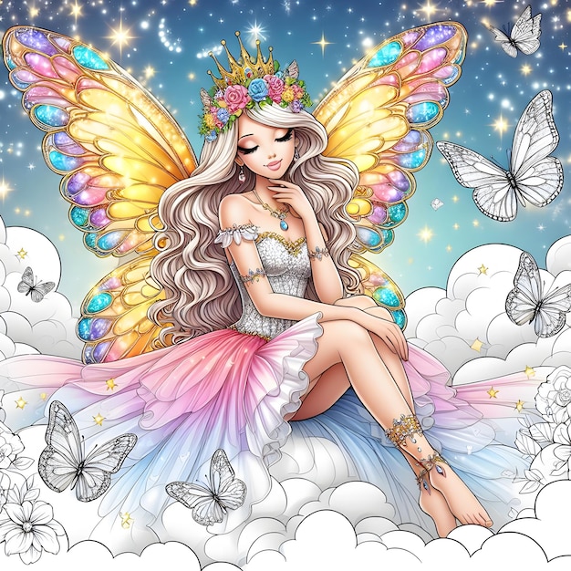 Enchanting Fairy Princess Illustration Art fantastique magique pour les projets de conception