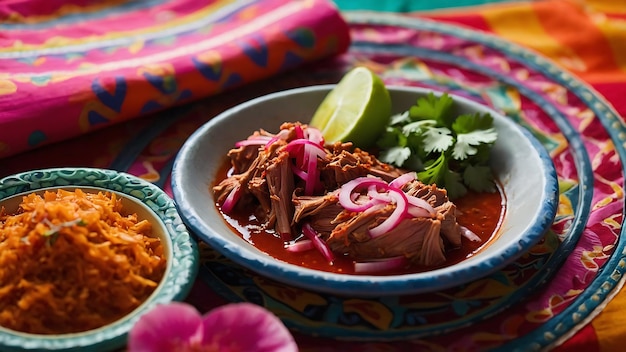 Photo enchiladas mexicaines traditionnelles servies dans un bol coloré