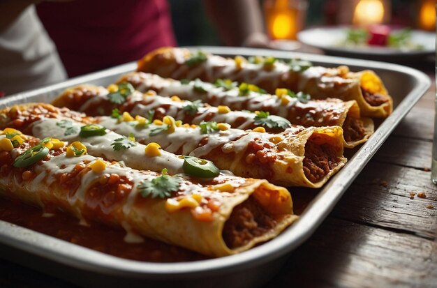 Enchiladas servies lors d'une fête