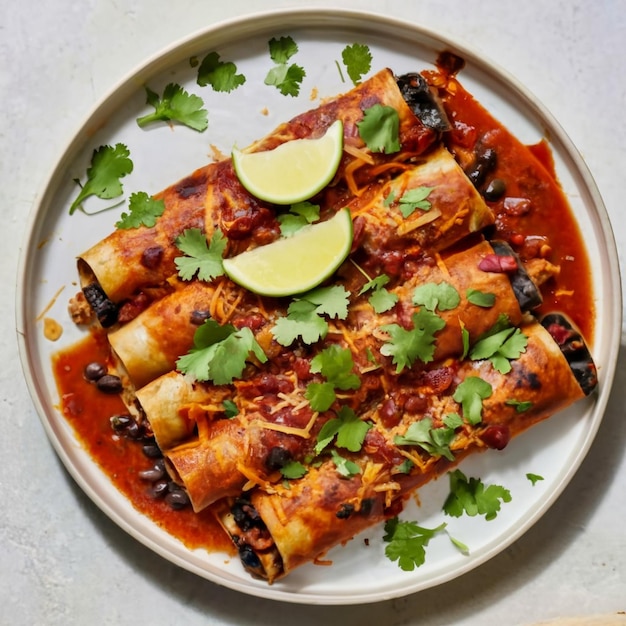 Photo enchilades au quinoa et aux haricots noirs