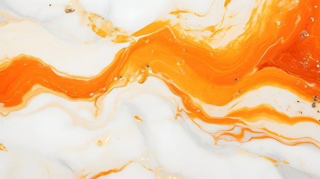L'encre de marbre colorée le motif de marbre orange la texture l'arrière-plan abstrait
