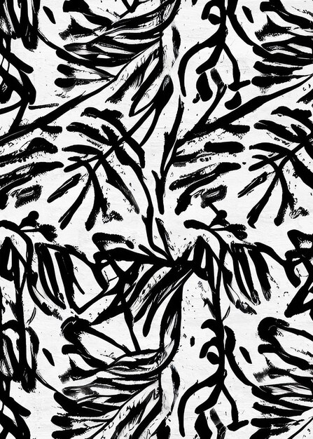 Photo encre noir et blanc motif floral dessin au crayon fond monochrome sans soudure