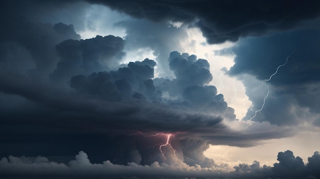 Photo l'énergie dynamique dans le ciel orageux