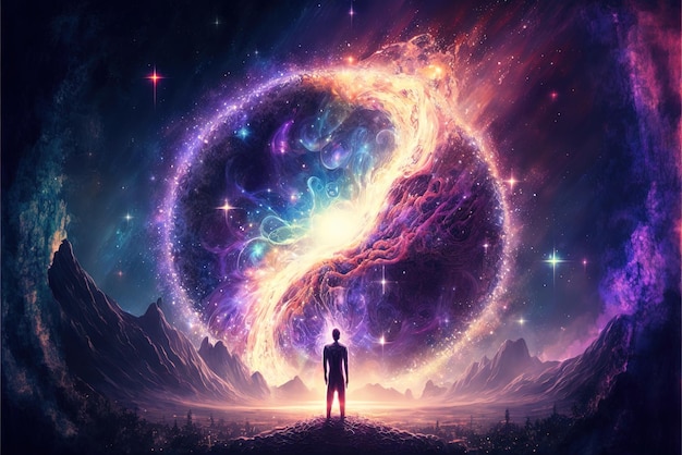 L'énergie de l'univers Source de Spiritualité force de vie prana l'esprit de Dieu Generative AI
