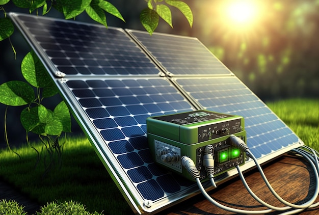 L'énergie verte est générée par le panneau solaire