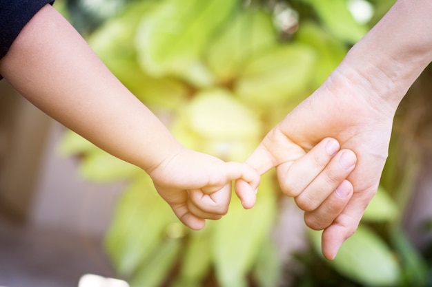 Enfant et adulte se tenant la main