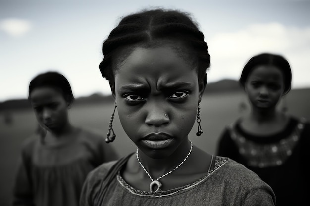 Un enfant afro-américain commémorant la fin de l'esclavage présentant son patrimoine culturel