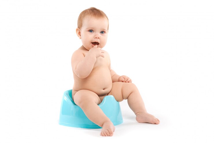 Photo enfant assis sur le pot